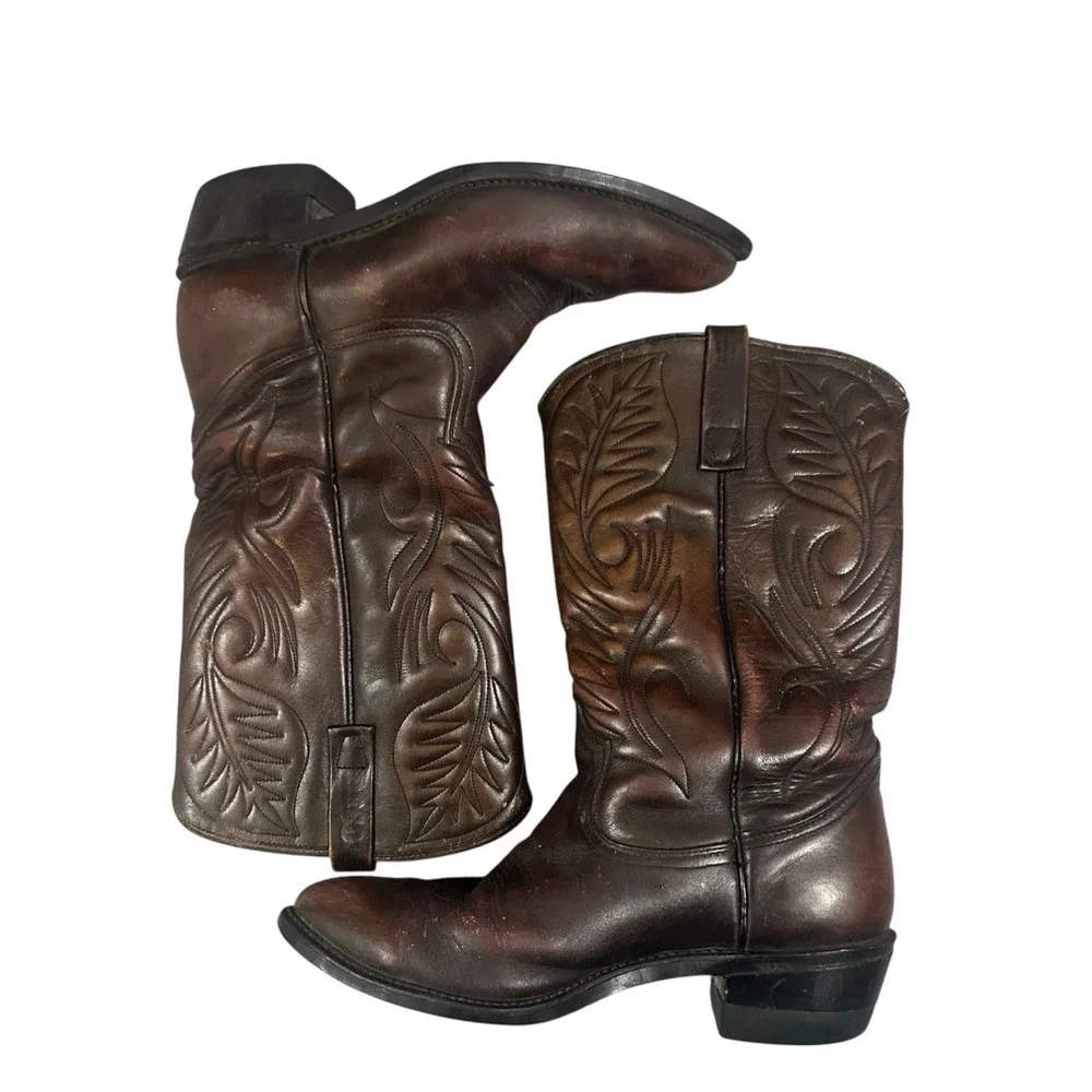 VTG 80s‎ Red Wing Cowboy Boots 2892 Men's 8D Brown Leather Goodyear Welt Western
